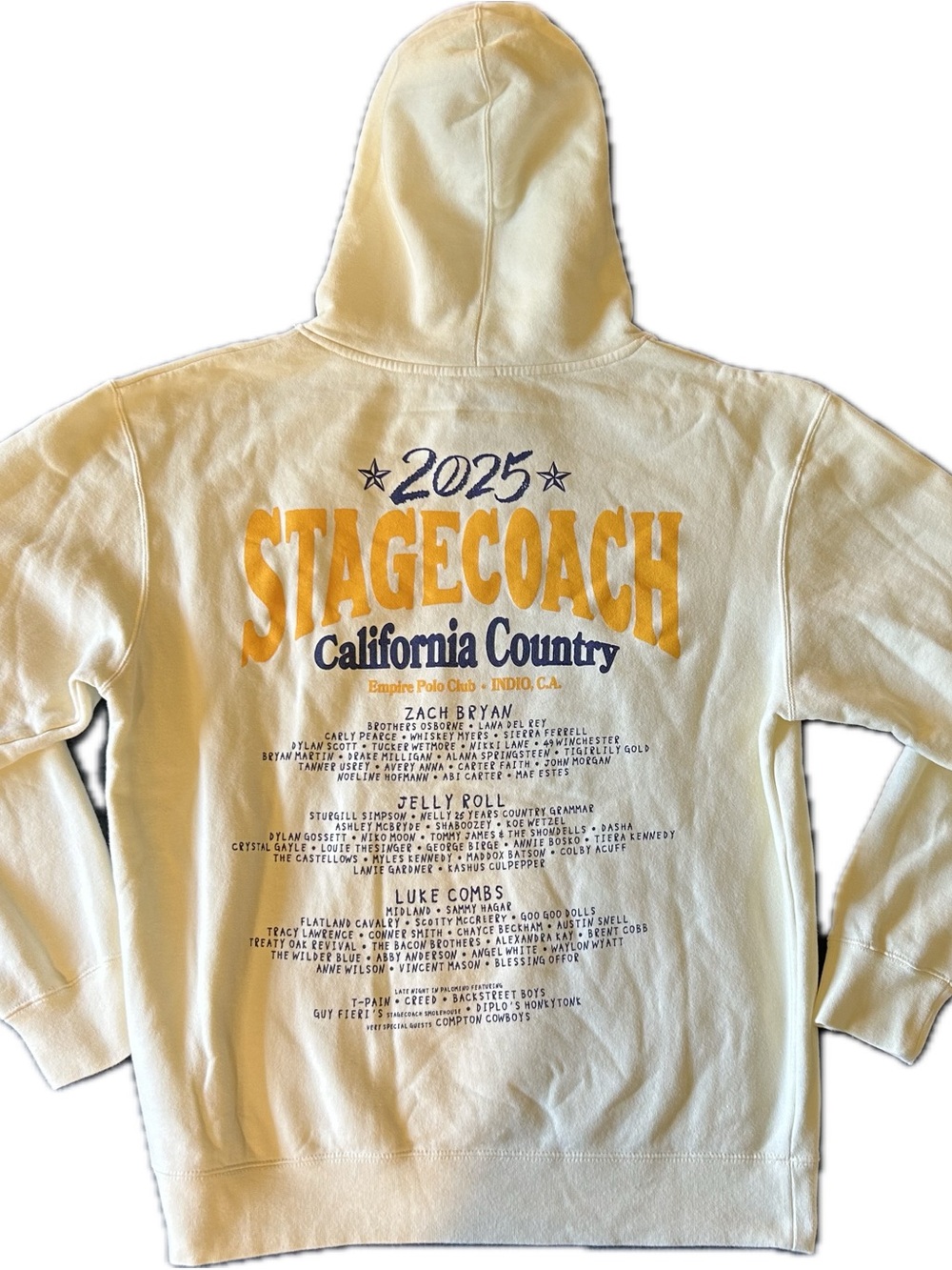 2025 Stagecoach California Country Hoodie, Cream & Gold, Large